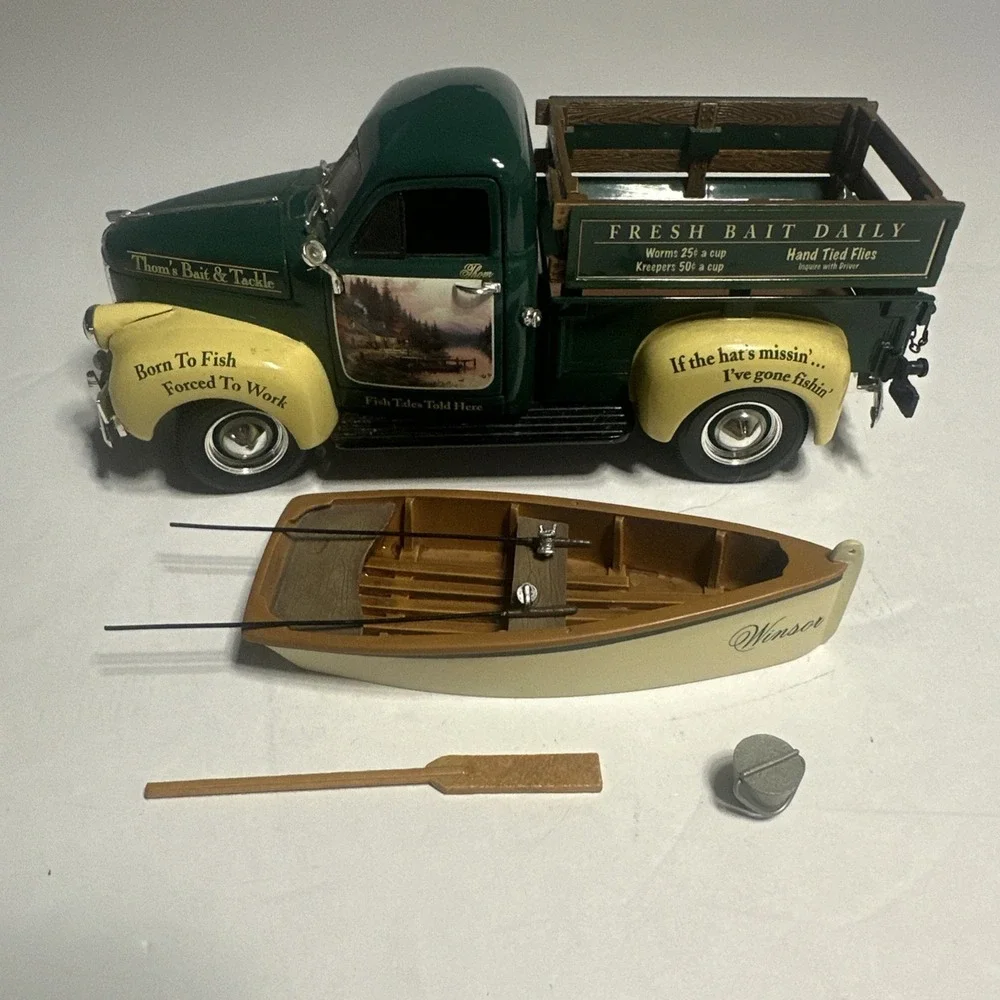 1947 Studebaker Pickup Truck & Fishing boat 1/25th Thomas Kinkade Collection COA